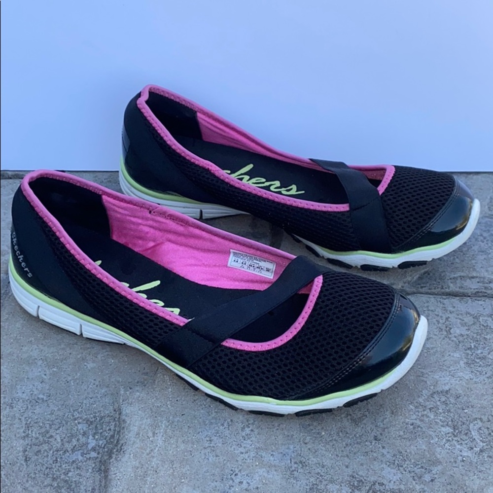 Skechers slip on ballet flat neon colors